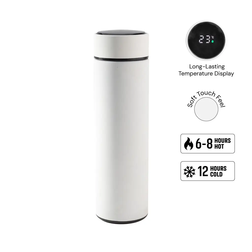 WAHA - Giftology Thermal Flask with LED Temperature Display 500ml - White