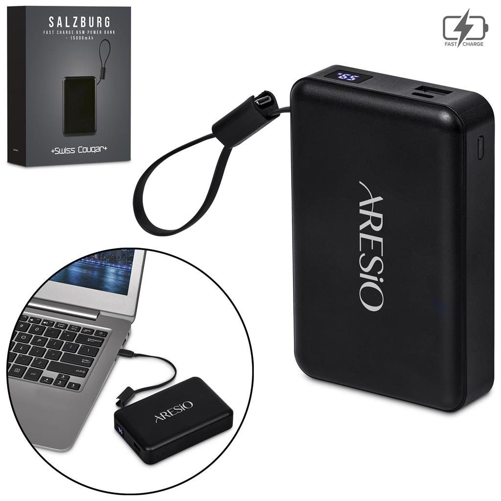 Swiss Cougar Salzburg Fast Charge 65W PD & QC Power Bank 15 000mAh