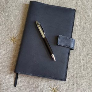 Leather A5 Sleek Slip-On Notebook Cover