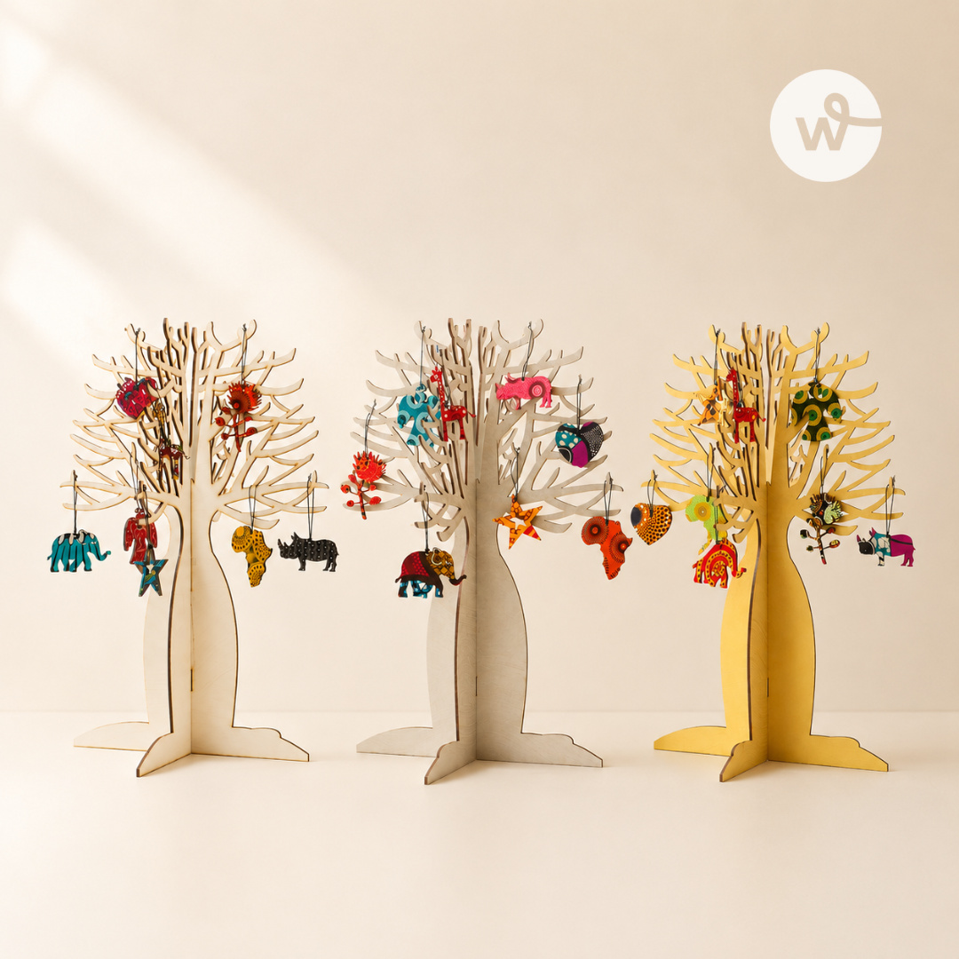 Large Laser cut Baobab Tree with 12 Custom Ornaments
