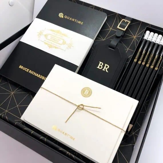 Boxed personalised stationery set